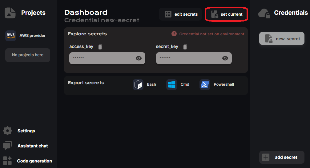 CloudStudio add keys 3