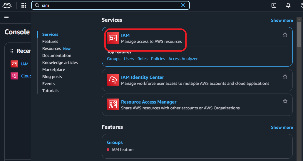 AWS IAM Search