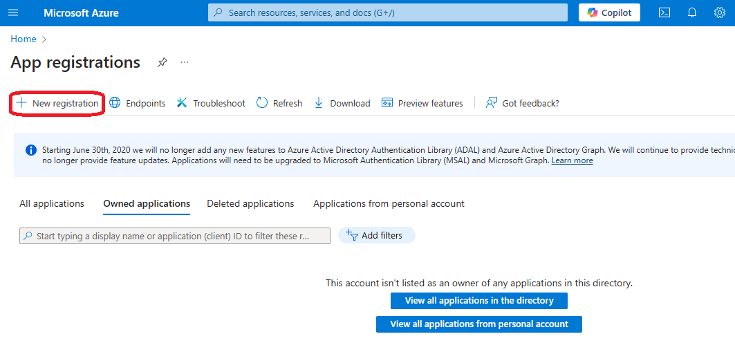 Azure app registration