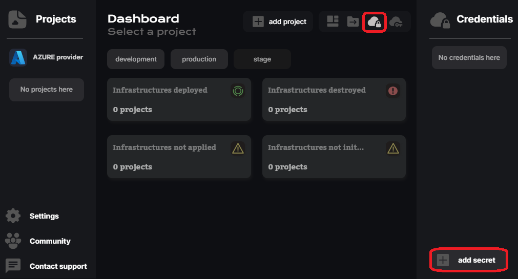 CloudStudio add keys 1