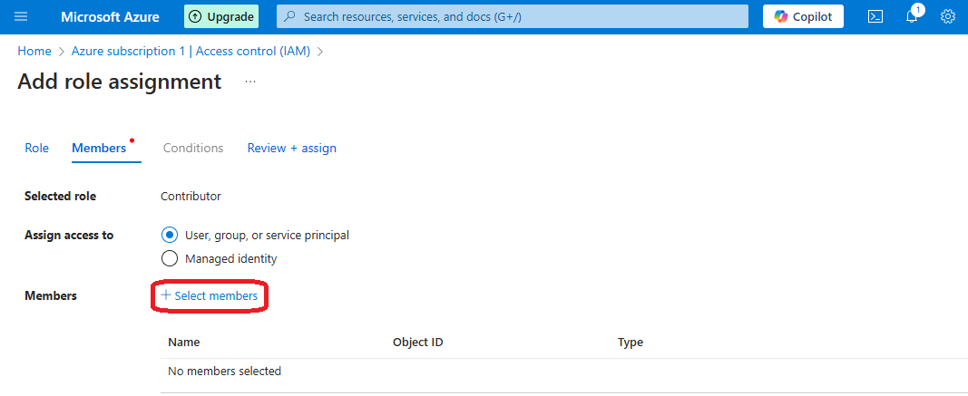Azure subscription add role 2