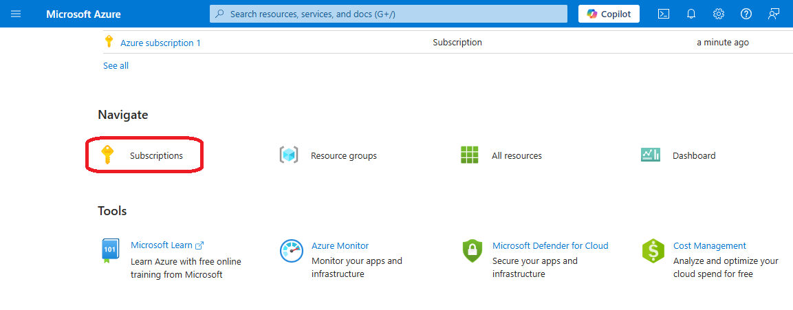 Azure subscriptions