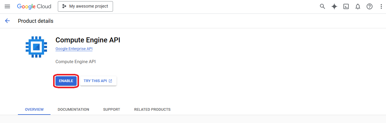 GCP Service API enable
