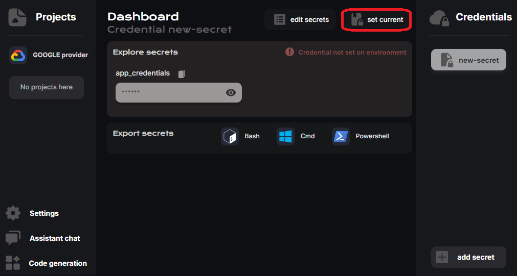 CloudStudio add keys 3