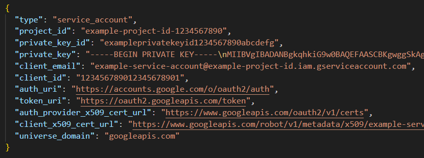GCP credentials example
