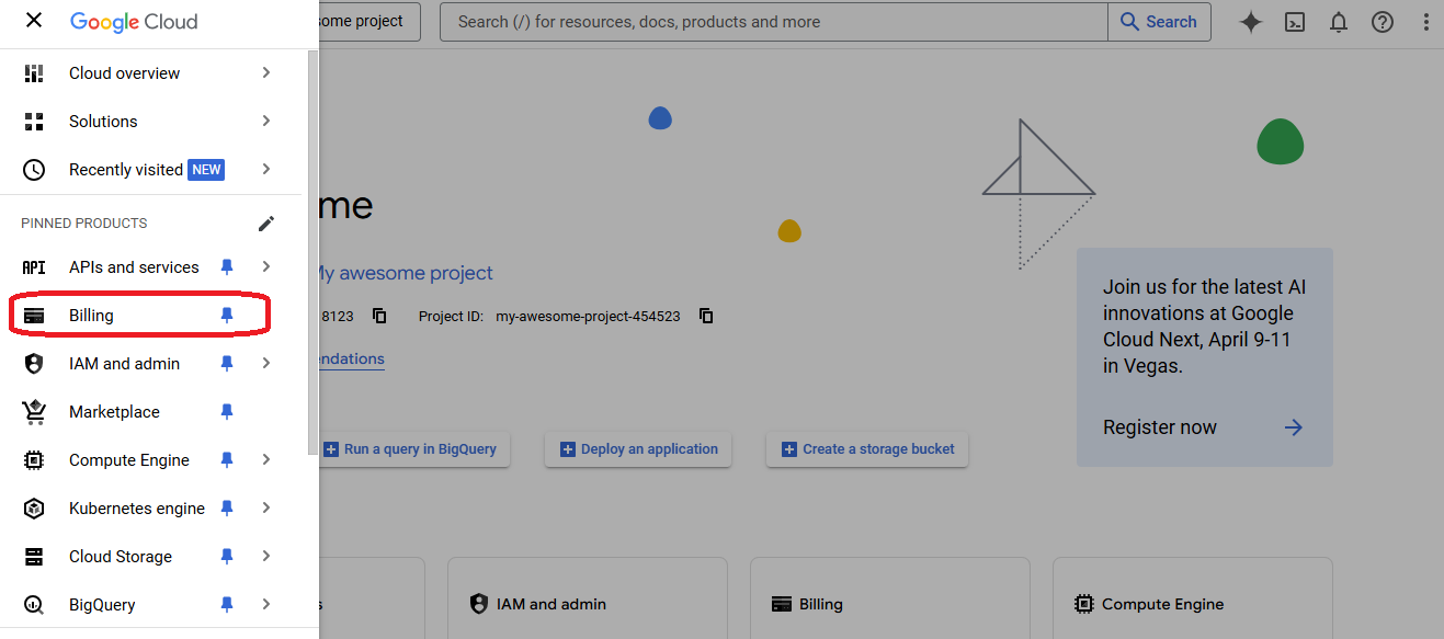GCP New billing account