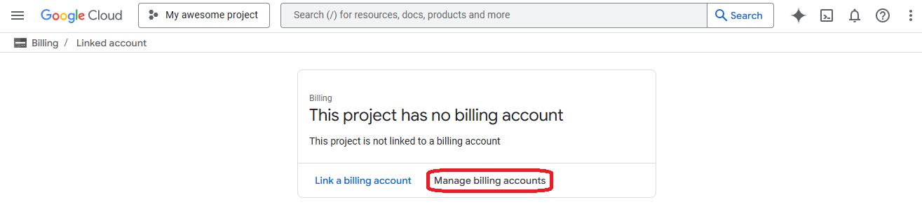GCP Manage billing account